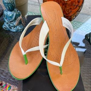 White and green Lacoste Sandals